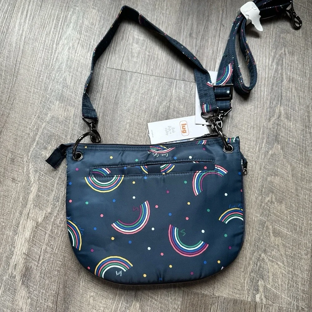 NEW Lug Swivel‎ Convertible Crossbody Bag Brushed Color: Rainbow Navy WITH TAGS